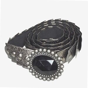 Vintage Oversized Buckle Elastic Waist Concho Belt Boho Western Grunge Steampunk